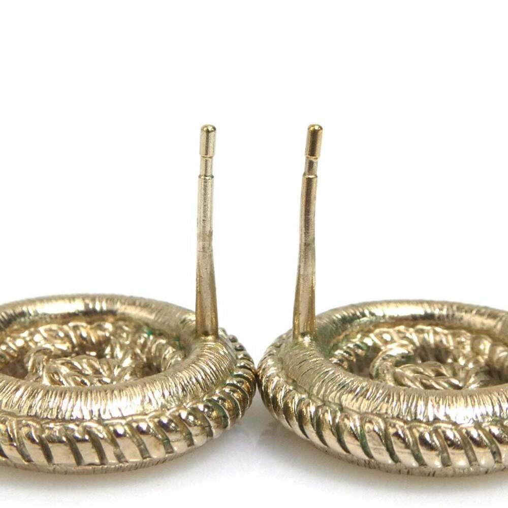 CHANEL Authentic Gold Logo Earrings - Picture 5 of 8